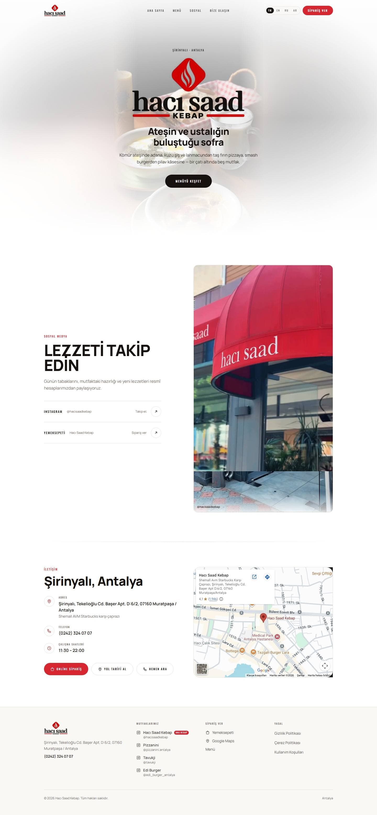 Hacı Saad Kebap sitesi, tam sayfa